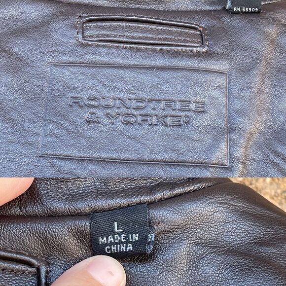 RoundTree & Yorke Lamb Skin Leather pilot jacket large - Picture 17 of 17